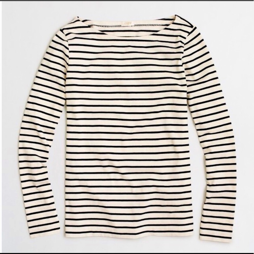 J Crew Factory Parisian Boatneck Stripped Shirt